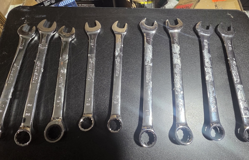 Lot of 9 Husky 12-Point Full Polish Combination Wrench (these are open box never